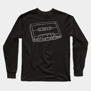 Cassette Tape Outline - White Long Sleeve T-Shirt